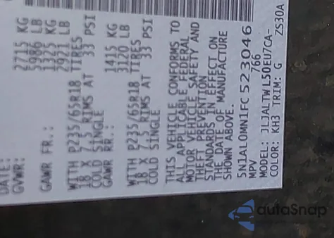 2015 Infiniti Qx60 from USA, damaged, VIN 5N1AL0MN1FC523046